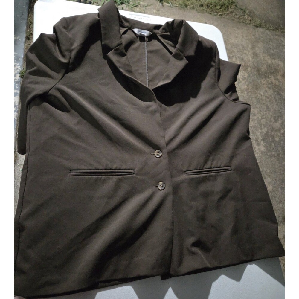Old Navy Taylor Smooth Stretch Two Button Suit Blazer Espresso Brown XXL